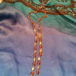 Beaded Amber-Tone Necklace - Women's Jewelry